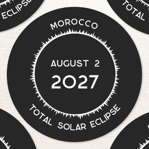 Sticker Rond Total Éclipse solaire 2027 Maroc