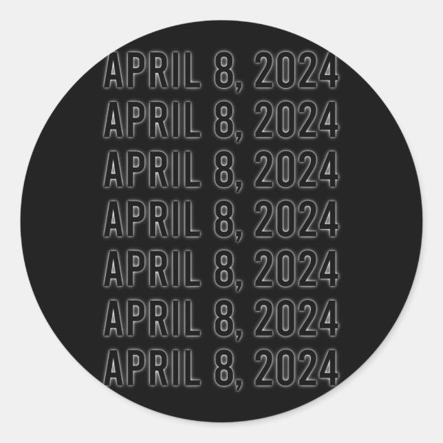 Sticker Rond Total Éclipse Solaire 8 avril 2024 Totalité (Devant)