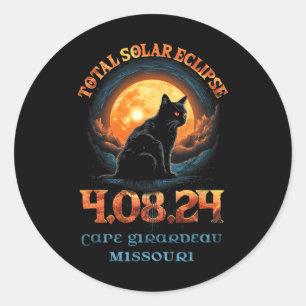 Sticker Rond Total Solaire Eclipse 2024 Cape Girardeau Missouri