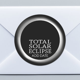 Sticker Rond Total Solaire Eclipse - 2024 ou date personnalisée