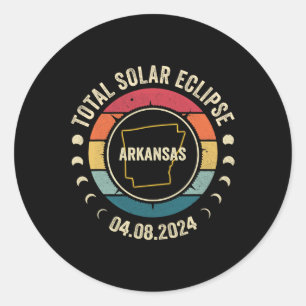 Sticker Rond Total Solaire Eclipse 2024 Totalité américaine 8 a