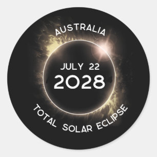 Sticker Rond Total Solaire Eclipse 2028 Australie