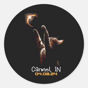 Sticker Rond Total Solaire Eclipse Carmel Indiana