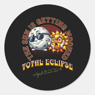 Sticker Rond Total Solaire Eclipse Chase 2024 Le Soleil Obtient