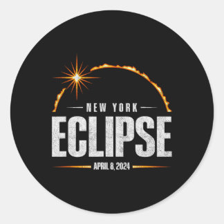 Sticker Rond Total Solaire Eclipse New York - Total Eclipse 202