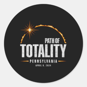 Sticker Rond Total Solaire Eclipse Pennsylvanie - Total Eclipse