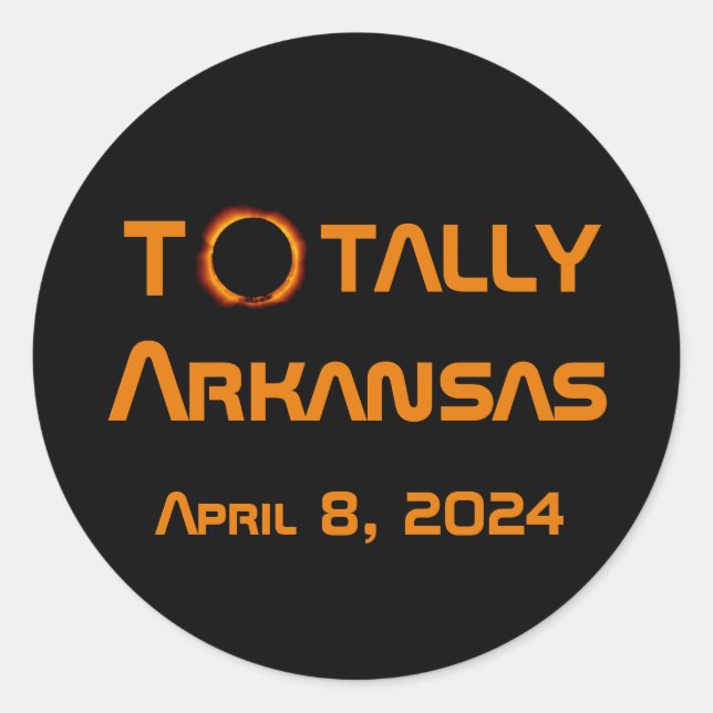 Sticker Rond Totalement Arkansas 2024 Solar Eclipse (Devant)