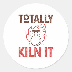 Sticker Rond Totalement Kiln It Pottery Céramiques Pots en Argi