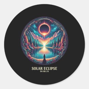 Sticker Rond Totalité américaine 8 avril 2024 Solaire total mys