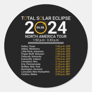 Sticker Rond Totalité Printemps 4.08.24 Total Éclipse Solaire 2