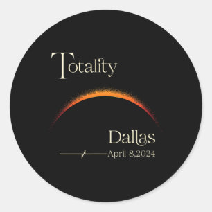 Sticker Rond Totalité Solaire Eclipse Dallas Texas Total Solair