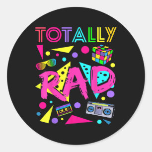 Sticker Rond Totally Rad 1980