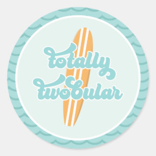 Sticker Rond Totally Twobular Surf Beach 2e Anniversaire