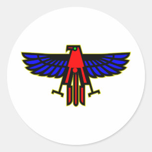 Sticker Rond Totem indien de Thunderbird