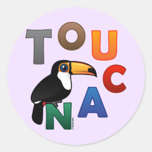 Sticker Rond Toucan coloré