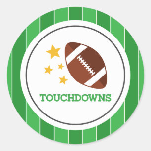 Sticker Rond Touchdowns Gender Reveal
