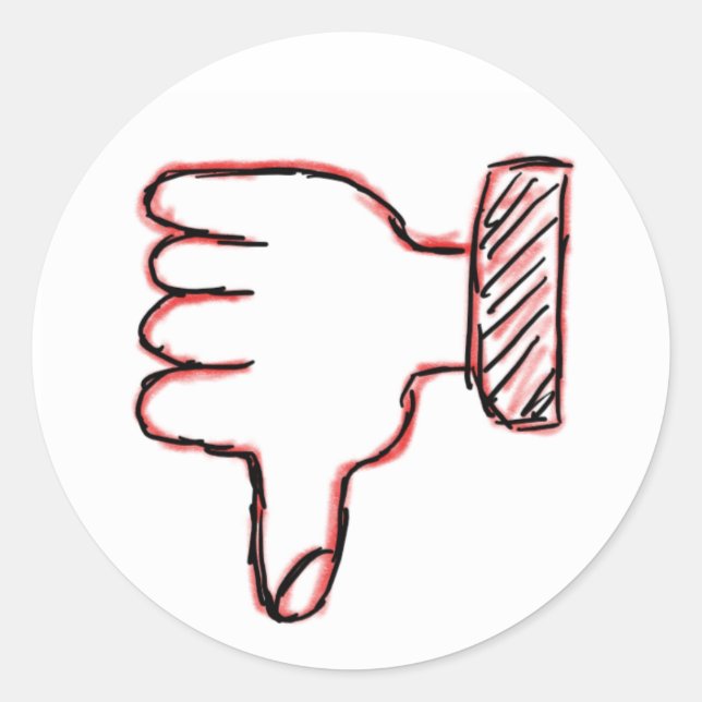 Sticker Rond Touche vers le bas (Devant)