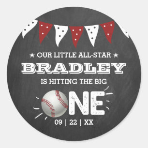 Sticker Rond Toucher Le Grand   Baseball 1er anniversaire