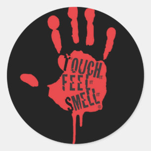 Sticker Rond Toucher, sentir, sentir