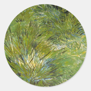 Sticker Rond Touffes d'Herbe par Vincent van Gogh
