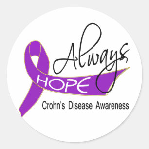 Sticker Rond Toujours espérer la maladie de Crohn