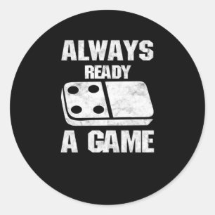 Sticker Rond Toujours Prêt Dominos Carreaux Puzzler Jeu Cadeau