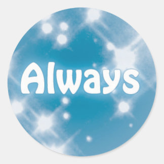 Sticker Rond Toujours sur un Motif Blue Star