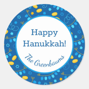 Sticker Rond Toupies de Hanouka