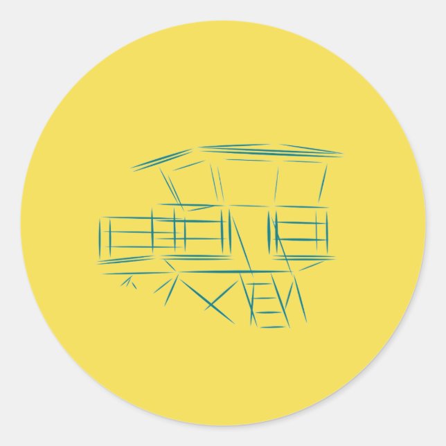 Sticker Rond Tour de garde-vie classique (Devant)