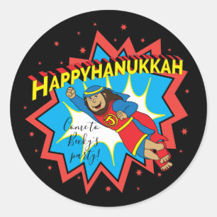 Sticker Rond Tour de Hanoukka Judah Maccabee Chanukah