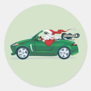 Sticker Rond Tour du monde de père Noël convertible