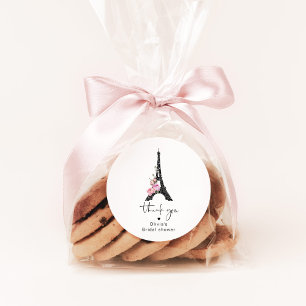 Sticker Rond Tour eiffel minimaliste thème enterrement de vie d