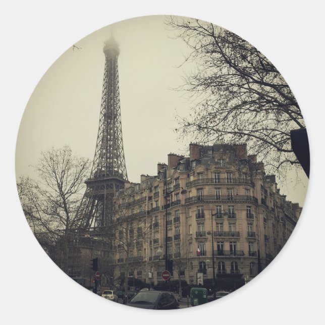 Sticker Rond Tour Eiffel Paris City Architecture (Devant)
