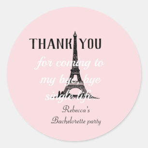 Sticker Rond Tour Eiffel Paris Thème Bachelorette