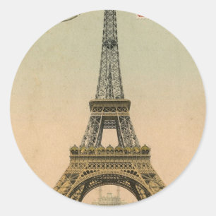 Sticker Rond Tour Eiffel vintage