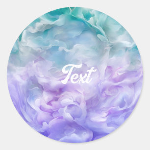 Sticker Rond Tourbillon de nuage bleu et violet