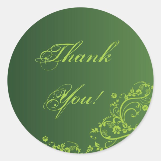 Sticker Rond Tourbillon vert : Sceau d'enveloppe de Merci (Devant)