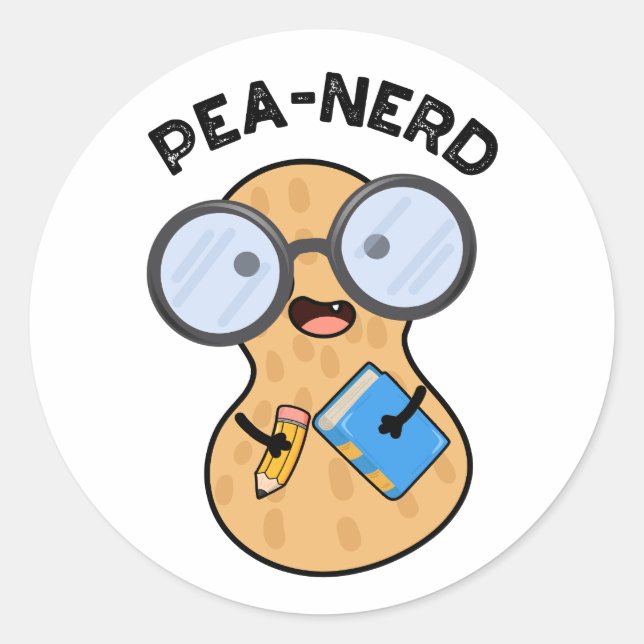 Sticker Rond Tourne Nerd de cacahuètes nerd (Devant)