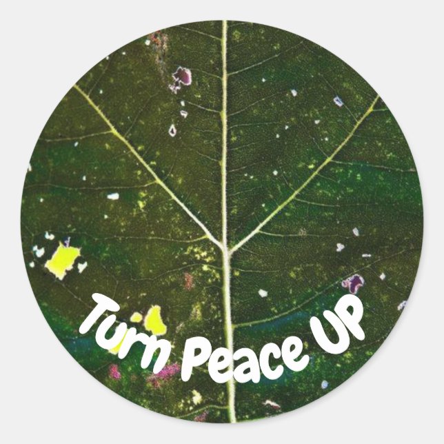 Sticker Rond Tourner la paix (Devant)