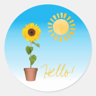 Sticker rond tournesol