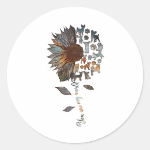 Sticker Rond Tournesol Chihuahua Vous Êtes Mes Amoureux de les