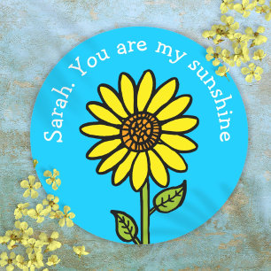 Sticker Rond Tournesol Couleur Vif Amusant Personnalisé