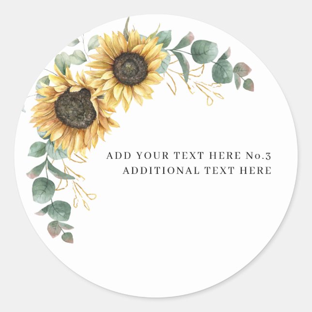 Sticker Rond Tournesol floral Eucalyptus Enseignants de verdure (Devant)