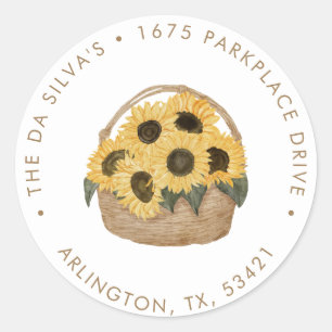 Sticker Rond Tournesol - Rustique Automne Retour Adresse Classi
