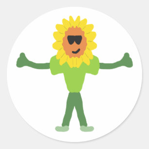 Sticker Rond Tournesol souriant
