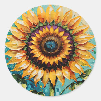 Sticker Rond Tournesol Whimsical, Tournesol Boho, Tournesol,