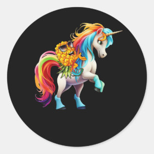 Sticker Rond Tournez vers le haut vers le bas Ananas Magique Pl