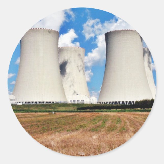 Sticker Rond Tours De Refroidissement D'Une Centrale Nucléaire (Devant)