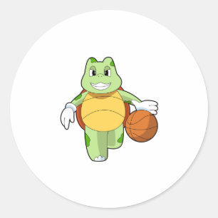 Sticker Rond Tourtle as basketball player with basketball.PNG