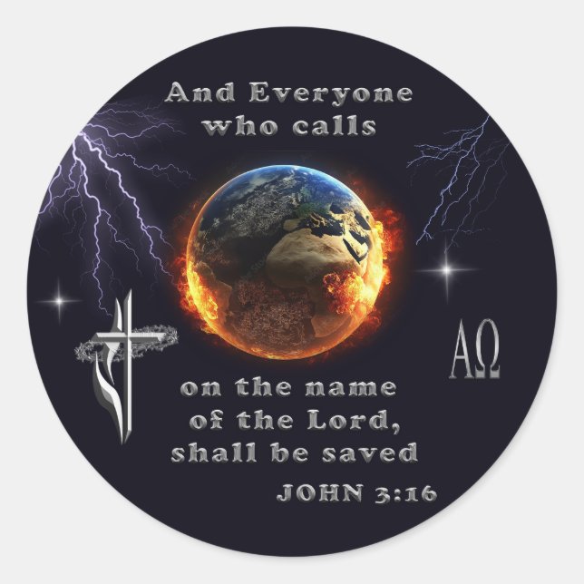 Sticker Rond Tous ceux qui invoquent le nom du Seigneur (Devant)